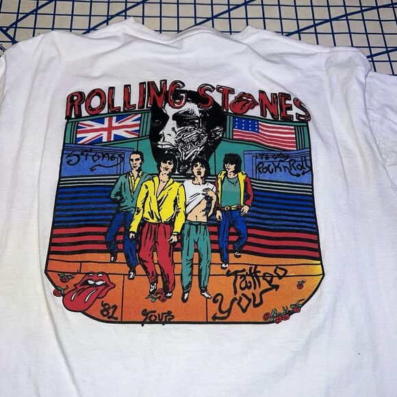 Rolling Stones 1981 Tour Shirt Size Large White Reprint Colorful - Picture 5 of 7